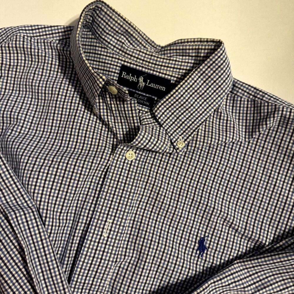VTG RALPH LAUREN‎ BLAKE COTTON BUTTON DOWN BUSINESS CASUAL SZ L